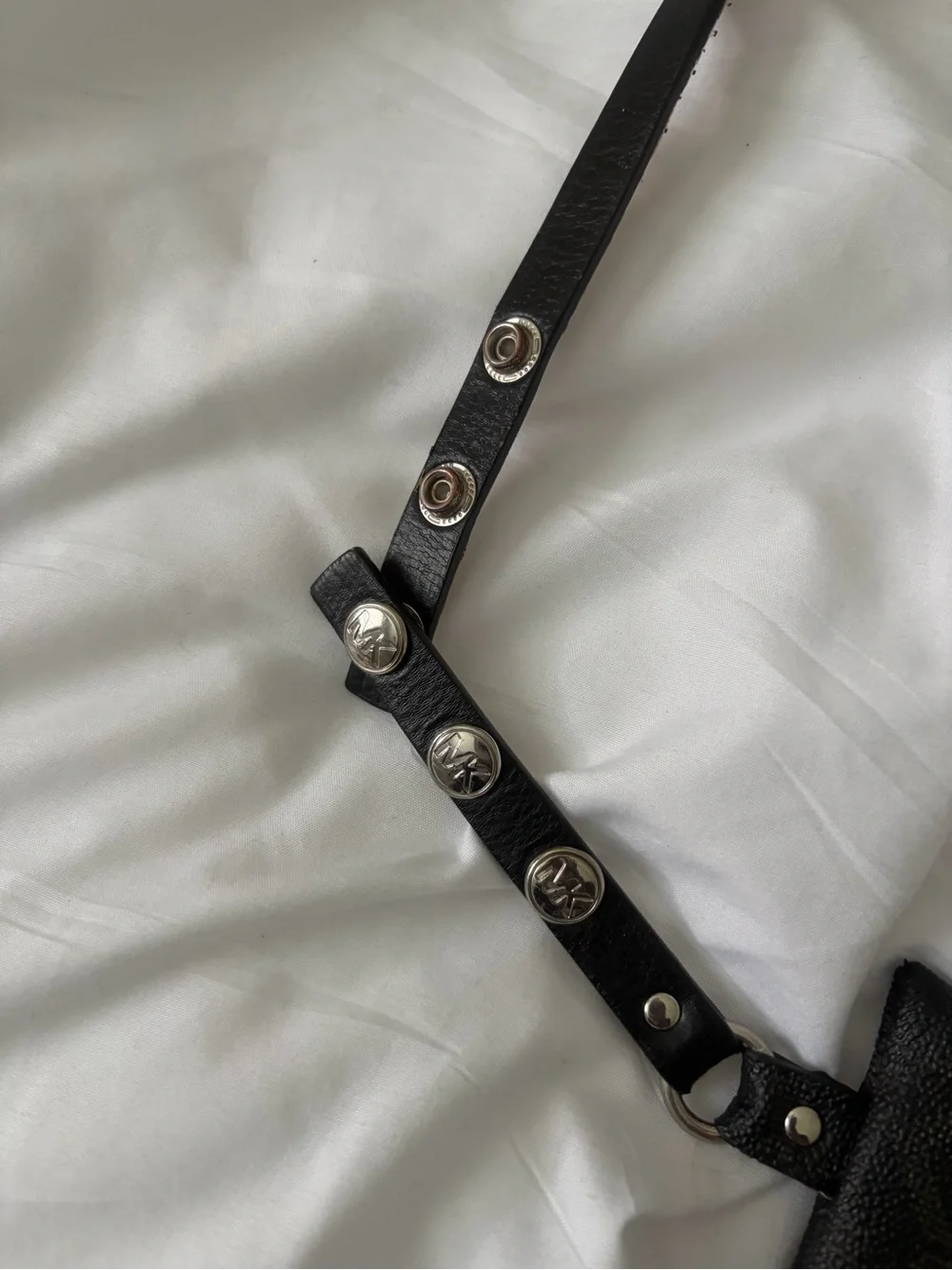 Michael Kors Black Crossbody Bag with Silver Chain